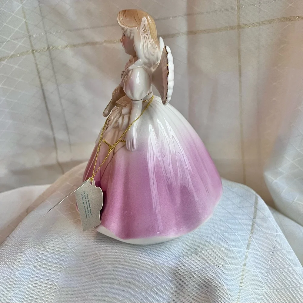 VTG Josef Originals Pink Confirmation Angel Ceramic Figurine by Applause